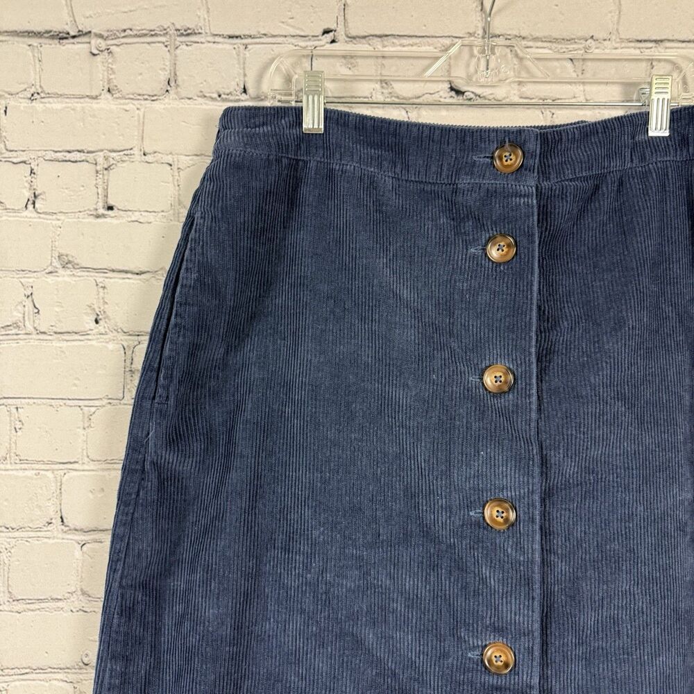 The Vermont Country Store Cotton Corduroy Skirt Womens L Button Front w Pockets - Picture 7 of 12